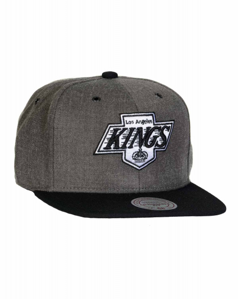 Бейсболка прямая Mitchell and Ness NP81Z DARK HEATHER 2 TONE (Los Angeles Kings Black)